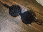 Rome Cast Iron Stovetop Round Waffle Maker  Manual  Black  Makes 2 Waffles