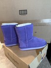 Ugg Koolaburra Boots K Koola Short Girls Sz 1 Suede Fur Lined Purple