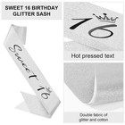 Birthday Crown And Sweet 16 Sash Glitter Kit For Girls - Silver Metal Costume Ci