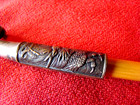 Antique - Artist Signed - Chinese - Bamboo - Smoking Pipe - Dragon - Nice One  