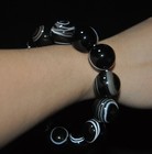 4 4  Rare Old Tibetan Buddhism Natural Agate Dzi Eye Amulet Prayer Bead Bracelet