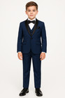 Boys Navy Shawl Tuxedo Suit