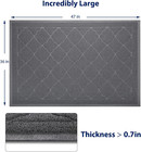 47 X 36 Cat Litter Mat Jumbo Kitty Trapping Mess Box Pad Waterproof Gray