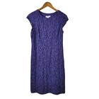 Coldwater Creek Lace Dress Size 10 Purple Lined Evening Event Knee Length 