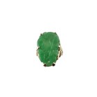 Vintage 14 Karat Yellow Gold And Jade Ring Size 5 5  14655
