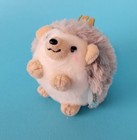 Amuse Round Mini King Hedgehog 2  Plush Crown Keychain Stuffed Doll Japan