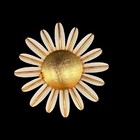 Vintage Avon Enameled Daisy Brooch Pin Solid Perfume Compact    glace  Flower