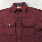 True Vtg 1950s Chillchaser By Blue Top Shirt Mens Medium Red Wool Navel Buttons