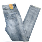 M society Men s Jeans Stretch Skinny Fit Blue Faded Classic Plain Style Denim