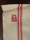 One Large Antique Vintage French Linen Torchon Tea Kitchen Towel Red Stripes Nwt