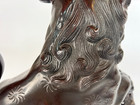 Rare Vtg 1950s Japanese Metal Komainu Shisa Guardian Lion Statue 17  Foo Dog