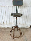 Vintage Metal Industrial Drafting Chair Stool Mid Century Rustic