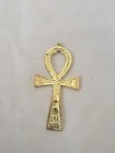 Egyptian Real Brass Ankh Key Of Life Engraved Hieroglyphics Pendant 2 75 