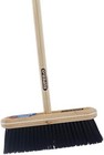 Superio Kitchen Broom Premium Black Tampico Bristles  Wood Usa Handle  2 Pack