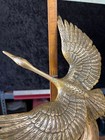 Vintage Large Cast Brass Flying Crane Bird Ornament statue Made In Korea