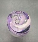 Vintage Rollin Karg Signed Paperweight Hand Blown Spiral Twisted Swirled Purple 