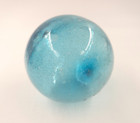 Vtg Japanese Glass Fishing Float 4  Rare Blue Hand Blown Pontil Nautical Decor