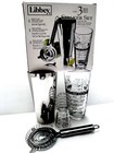 New 5 Pc Cocktail Shaker Kit Bar Mixing Recipe Glass Strainer Bartender Set