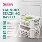 Sterilite Stacking Laundry Basket  2 Bushel Hamper With Handles  White  6 Pack