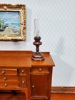 Dollhouse Battery Light Hurricane Lantern Table Lamp Bronze 1 12 Scale Miniature