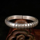 1pc Bracelet With Auspicious Silver Pattern Inner Diameter  59mm  Movable Mouth