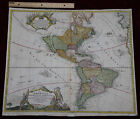 1707 1710 Huge Map America California As An Island Original Hand Colored Beauty 