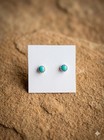 Native American Sterling Silver Turquoise Stud Earrings Handmade Southwestern