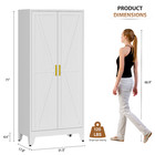 71  metal Armoire Wardrobe Closet  Bedroom Armoire With Adjustable Shelves