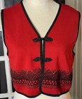 Vintage Vest Womens Sz 8 Knit Heart Folk Pattern Usa 90s