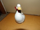 Vintage White Duck Goose Ceramic Bisque Christmas Holly Ribbon Planter  64029