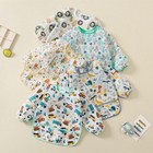 5 Pack Long Sleeve Bib baby Toddler Waterproof Sleeved Bib For 6-30 Months 