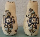 Cat Figurine Signed Tonala Mexican Folk Art Pottery Hand Painted Set Of 2