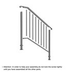 Wrought Iron Handrail Picket Stair Rail For 3 Or 4 Step Handrail Outdoor Black
