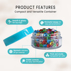 40 Pieces 10g 10ml Round Cosmetic Cream Clear Plastic Sample Pot Jars Teal Lids