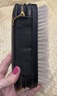Vtg Leather Stitch Grooming Case Gillette Shaver Razor Brush Shoe Travel Bag Kit