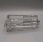 Pipe Or Cigar Holder - Ashtray  Heavy Weight Clear Textured Glass Ice Block Look