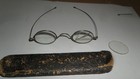 Early 1900 s Antique Eye Wire Rim Glasses With Case   Replacement Glass Lens