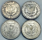 Lot Of 4-1878-1893mixed Dates Morgan Commemorative Coins    magnet Tested    bu Coin