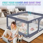 Suposeu Baby Playpen With Mat  Baby Play Yard For Toddler Bp-01-mat - Grey