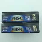 Lot Of 2 Tdk 30 Vhs-c Hg Ultimate Camcorder Cassette Tapes New   Sealed