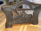 Antique Judd Expandable Book Rack 9823 Solid Brass Race Car Roadster Design