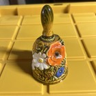 Inarco Ceramic Bell 1960 s Japan Vintage 5    Bell Multiple Flowers Design