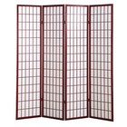Japp 4 Panel Oriental Shoji Screen   Room Divider  Cherry
