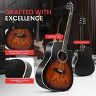 Pyle 41       Steel Strings Acoustic Guitar For Beginner   Adults  sunburst Teardrop