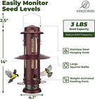 Squirrel Proof Bird Feeder For Outdoors Hanging  Metal Wild Bird Feeders With Re