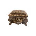 Vintage Silver Tone Jewelry Trinket Box Rose Motif Velvet Liner Made In Japan 