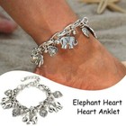 Elegant 925 Sterling Silver Elephant 8  - 10  Beach Sandal Anklet Foot Bracelet