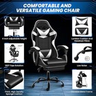 Gaming Chair Ergonomic Computer Task Office Chair Tilt Recliner Swivel Black