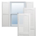 Builders Edge Open Louver Vinyl Shutters 15  X 36  - Black