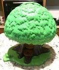 Vintage Green Plastic Fold-open Treehouse Playset W  Interior Room Graphics
